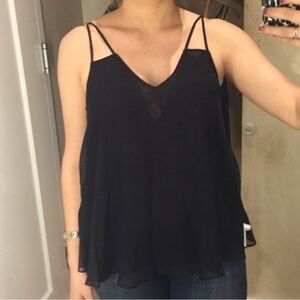 HD in Paris black strappy tank from Anthropologie